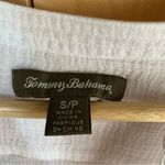 Tommy Bahama  Sheer Gauzy 100% Cotton White Henley Shirt Roll Tab Sleeves Small Photo 1