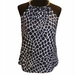 Michael Kors MICHAEL Blouse Blue Silver Size Small Photo 7