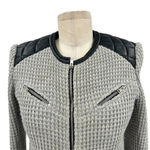 IRO  Ceylona Blazer Jacket Leather Trimmed Gray Size 38 US‎ 6 Photo 3