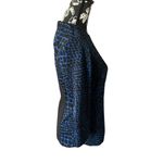 Shoshanna  Blouse Shirt Top Womens Size 2 long sleeve blue leopard print EUC Photo 1
