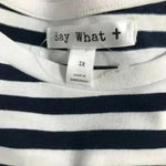 Say What? Say What Plus Size Cotton Fringe Striped T-Shirt NEW Size 1X Photo 8