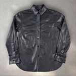 Rag and Bone Rag‎ & Bone Jack Leather Button Down Shirt Blouse Shacket Black Sz M NWT $795 Photo 2