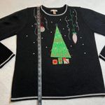 White Stag Embellished Christmas Sweater Size Medium Holidays Party Stretch Photo 7