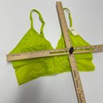 Aerie Bralette Top Womens Large Neon Green Lace Bra V Neck Photo 6