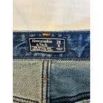 Abercrombie & Fitch Zoe Denim Mini Skirt Red Stripe Raw Hem ALine Casual SZ-28/6 Photo 3