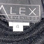 Alex Evenings SIZE 4 BLACK SILVER GLITTERY Sheath Dress w/ DRAPE Cowl Neck Photo 1