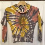 Pilcro and the Letterpress Pilcro Anthropologie Size Medium Angie Tie Dye Thermal Cowl Neck Waffle Knit Top Photo 0