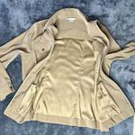 Allison Daley  Top Medium Zip Jacket Beige‎ Tan Pockets Collard Long Sleeve Photo 3