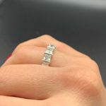 Princess Cut Cubic Zirconia Eternity Band Ring Size 5.5 Sterling Silver Photo 1