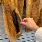 Luxurious Mink Fur Capelet Stole Shawl Brown Short Sleeve Evening Wrap Cape Gold Size M Photo 2