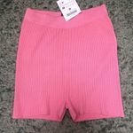 ZARA NWT INDITEX PINK RIBBED SHORTS Photo 0