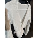 Crop Top White Wrap Medium Boho Peasant‎ Long Sleeve V Photo 1