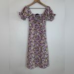 O.P.T. Purple Floral Go On A Date Puff Sleeve Midi Dress size XS $145 Photo 2