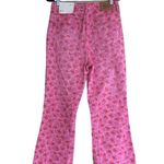Urban Outfitters NWT BDG  High Rise Pink Floral Flare Leg Denim Ankle Jeans Photo 8