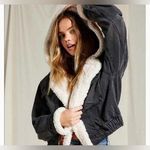 Free People COPY - Perry Shearling Hooded Denim Jacket Photo 0