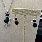 Source Unknown Elegant Black and White Cat Jewelry Set Photo 1