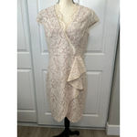 Vince Camuto Womens 10 Nude Ivory Lace Bodycon Sheath Cocktail Party Dress Short Photo 1