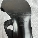 Paul Green Sandals 6.5 Block Heel Black Leather Open Toe Slip On Shoes Handmade Photo 12