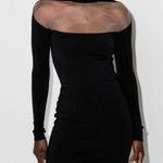Mugler Black Mesh Panel Dress Size L Photo 2