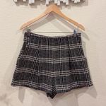 Storia Black Tweed Cotton Plaid Shorts Size M Preowned Photo 2