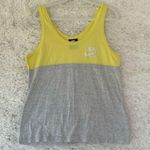 Nike  Gym Vintage Yellow/Gray Heather Colorblock Tank Large Photo 1