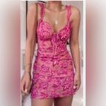 White Fox Boutique White Fox. Pink Floral Ruffle Dress Photo 1