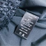 ASTR Black Low Cut Long Sleeve Mini Dress Fringe Shiny Metallic Ruched Small Photo 12