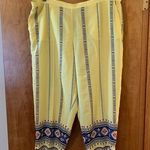 Soft Surroundings Yellow Laguna Tribal Boho Crop Pants Beach Petites Size PXL Photo 0