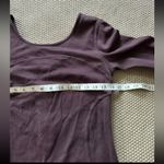 Athleta ‎ Women’s Illusion Body Con Dress Brown Zip Back Long Sleeve Sz Small Photo 6