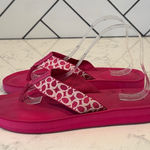 Coach  Jessalyn Signature Monogram pink Flip Flops Sandals thick sole Y2K preppy Photo 0