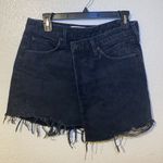 AGOLDE Criss Cross Asymmetrical Denim Mini Skirt in Pivot Black Jean Size 28 Photo 3