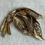 Vintage Jeri Lou Gold Feather Scarf Clip Charm Photo 1