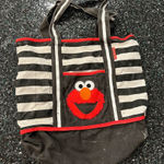 Rare Black And White Stripe Elmo Sesame Street Place Tote Bag Photo 0