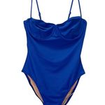 J.Crew NWT Heritage Balconette Underwire One Piece Swimsuit Blue Size 10 Preppy Photo 2