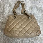 Kate Spade  Taupe Tan Leather Maryanne Quilted Tote Satchel Gold Chain Straps Photo 1