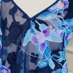 Vintage California Dynasty Satin Pajamas & Robe Floral Lingerie Set Medium Blue Photo 6
