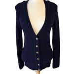 ZARA Women’s Preppy Nautical Knit Cardigan Medium Navy Gold Buttons Photo 1