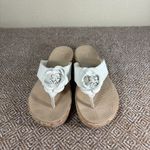 Crocs White Rose Thong Wedge Cork Sandals Sz 6 Womens Casual Minimalist Boho Photo 1