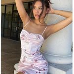 Princess Polly Pink Floral Silk Satin Sleeveless Mini Cami Camisole Slip Dress 2 Photo 2