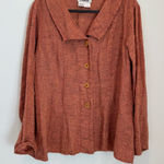 Flax  Womens M Cardigan Jacket Blue long Sleeve  100% Linen Photo 0