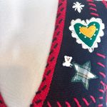 Studio Works  Vintage Patchwork Stitch Christmas Holiday Vest Black Red Medium Photo 8