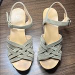 UGG  'Uma' Suede Cork Wedge Sandals Size 9 Shoes Olive Gray Photo 0