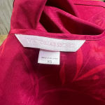 Victoria's Secret  Vintage Satin Floral Tank Top Red XS Square Neck Wide Strap Photo 6