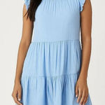 House Of Harlow 1960 Light Blue Tiered Ruffle Babydoll Dress Size LARGE Photo 0