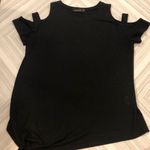 Six Fifty Black Cold Shoulder Knotted T Shirt Photo 0