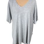 Michael Stars Cyrus Oversized T-Shirt Grey L Large Cotton Shirt Sleeve V-Neck Photo 0