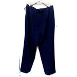 Kasper Vintage  navy Blue wool pants ASL womens 14P pleated cuffed wide leg Photo 5