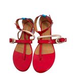 Top Moda Red Patent Strappy Sandals | Colorblock Ankle Strap | Size 10 Photo 3