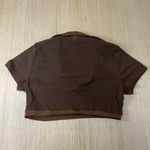SheIn  Brown Plus Size Ribbed Vneck Short Sleeve Cropped Top 2XL Photo 5