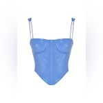House Of CB NWT Melissa Cornflower Blue Vegan Leather Corset Top Size M Photo 8